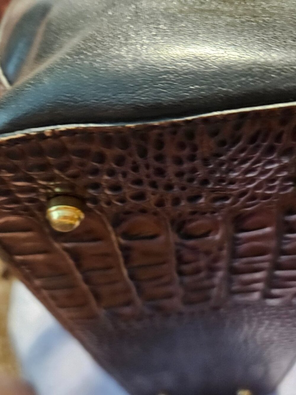 Vintage Brahmin Tuscan Crandall Doctors Handbag Black & Brown - Picture 4 of 15